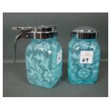 Rosso Blue Opal Daisy & Fern Syrup & Sugar Shaker