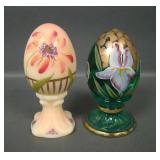 Two Fenton Decorated Eggs