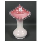 Fenton Peach Crest JIP Crimped Vase