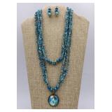 Mermaid Extra Long Beaded Necklace And Matching