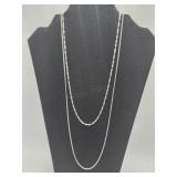 2 Sterling Chain Necklaces 10.0g Tw 18in & 28in