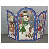 Hand Decorated Heavy Metal Folding Fireplace Cover