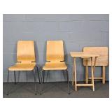 Lot Of 4 Bentwood Chairs & Folding Wood Tables