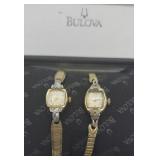 2 Vintage Diamond Accent 10k Rolled Gold Plated