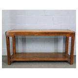 Walnut Finish Hall/sofa Table W/inlay Top