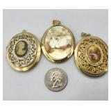 3 Cameo Lockets