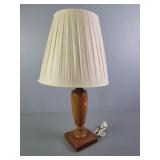 Wood Table Lamp W/ Shade - Untested