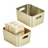 2X MDESIGN SMALL METAL STORAGE CONTAINER BIN