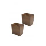 MDESIGN RECTANGULAR NARROW WOOD TRASH CAN 2 PACK