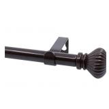 FURNISHLAND WINDOW CURTAIN ROD SET, FLUTED BALL