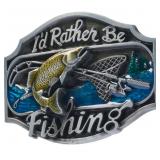 LKMY Iï¿½D RATHER BE FISHING 3D BELT BUCKLE,