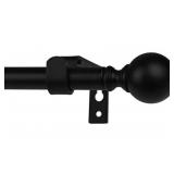 FURNISHLAND BLACK WINDOW CURTAIN ROD SET, BALL