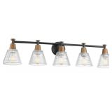 FEMILA 5-LIGHT VANITY LIGHT WITH HAMMERED METAL