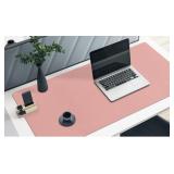 BOUTILON LEATHER DESK MAT, 74X24IN, PINK