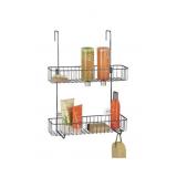 MDESIGN OVER THE SHOWER DOOR CADDY GREY 23IN X