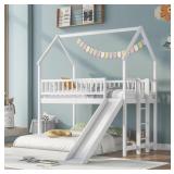 BUNKBED W/SLIDE AND LADDER TOP BED TWIN BOTTOM