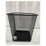 BLACK WASTE BASKET - 12 x 8 x 8IN