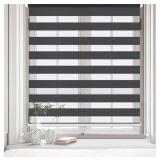 KOKORONA CORDLESS ZEBRA BLINDS WINDOW SHADES DARK