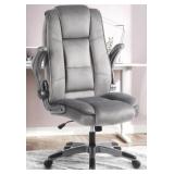 KCREAM GREY FABRIC OFFICE CHAIR ADJUSTABLE TILT