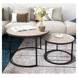 ROUND NESTING TABLES 27.3x19IN 19.4x13.9IN