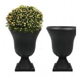 WORTH GARDEN 2 PACK PLASTIC PLANTERS FOR OUTDOOR