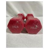 10LB NEOPRENE DUMBBELL HAND WEIGHTS PINK