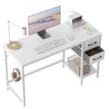 CUBIKER 40IN COMPUTER DESK, WHITE, 40 X 19.6 X