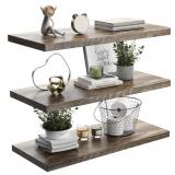 JPND WALL SHELF SET OF 3, NATURAL OAK FLOATING