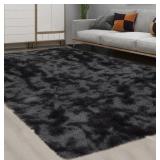 CAROMIO BLACK GREY 8X10FT SHAG AREA RUG