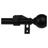 FURNISHLAND BLACK WINDOW CURTAIN ROD SET, BALL