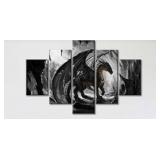 WALL DECOR DARK DRAGON CAVERN PAINTINGS 60X32IN