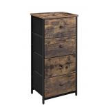 SONGMICSFABRIC DRESSER WITH 4 DRAWERS, METAL