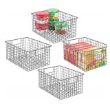 MDESIGN METAL WIRE FOOD STORAGE BASKET 4PCS 12IN