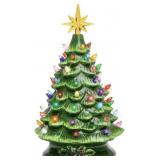 CABEST PRE LIT CERAMIC CHRISTMAS TREE 8.6X15IN