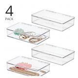 4 PACK MDESIGN PLASTIC STACKABLE ORGANIZER BOXES