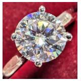 10K WHITE GOLD 2.88G MOISSANITE 1.02CT  RING