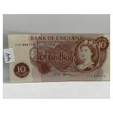 NICE BANK OF ENGLAND 10 SHILLING BANK NOTE -