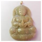 14K YELLOW GOLD JADEITE  PENDANT