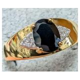 SILVER BLACK ONYX 1.2CT  RING