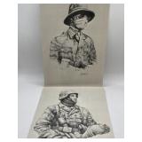 WWII GERMAN SOLDIER POSTCARDS X 2 NEW