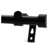 FURNISHLAND BLACK CURTAIN ROD 28-48 TO 84IN SET