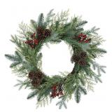 13IN ARTIFICIAL CHRISTMAS WREATH, HANGABLE