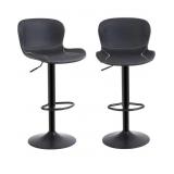 OUHAUCHAIR BAR STOOLS PU LEATHER, BLACK HEIGHT