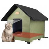 HEATED OUTDOOR CAT HOUSE FOR WINTER 17X19IN