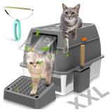 STAINLESS STEEL CAT LITTER BOX EXTRA LARGE  GRAY