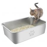 PWTAA STAINLESS STEEL CAT LITTER BOX,