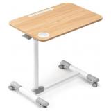 ETHU OVERBED TABLE WITH WHEELS - WHITE/GREY -