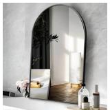 BLACK FRAMED ARCHED MIRROR 24x36x1IN