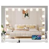 LEISHE VANITY MIRROR WITH LIGHTS, 22.8X18.9X1.2IN