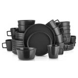 STONE LAIN COUPE DINNERWARE SET, SERVES 8, BLACK